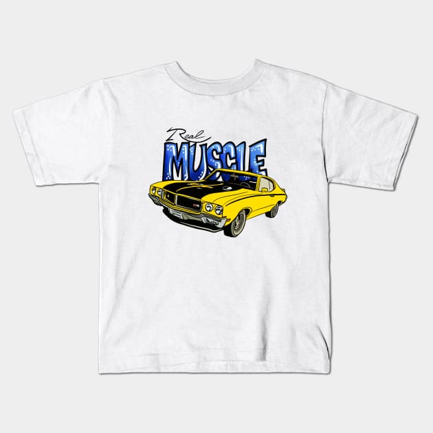 1970 Buick Skylark GSX Muscle Car Design Kids T-Shirt by russodesign